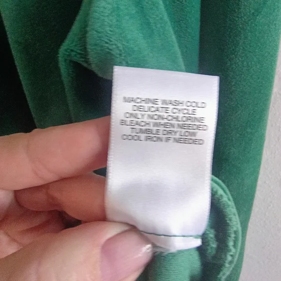 Juicy Couture Green Velour Zip Hoodie Y2K Luxe Glam Womens XL Jacket - Picture 4 of 6